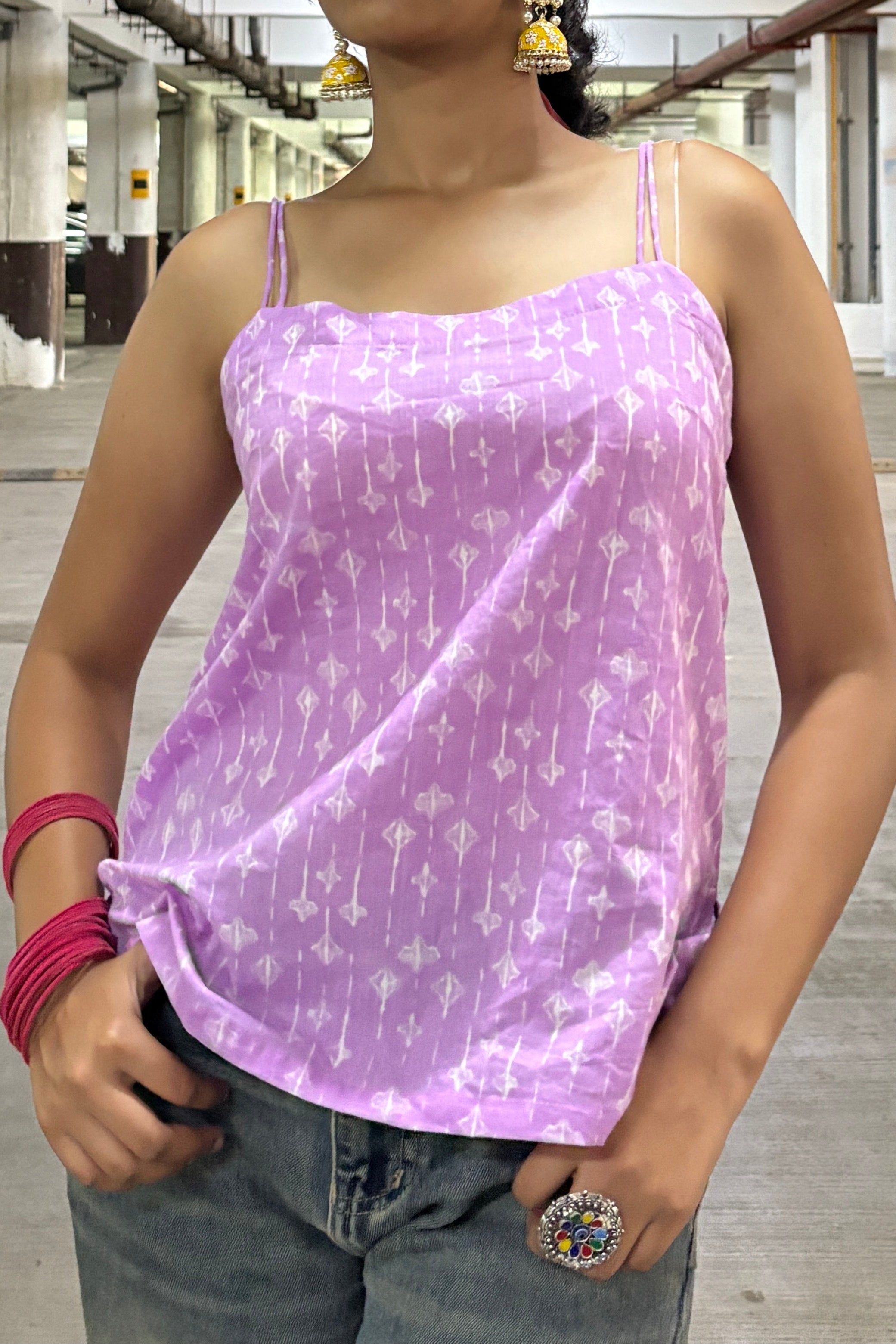 Rosé Veil Double Strapped Top